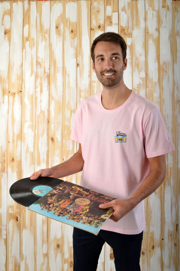 Remera Aves del Plata™ Bolsillo Estampado Cassette Vintage, Rosa Light