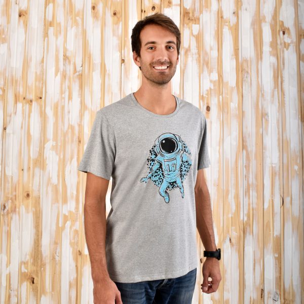 Remera Aves del Plata™ Astronauta en Caminata Espacial, Gris