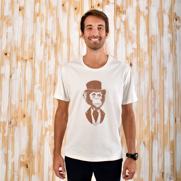 Remera Aves del Plata™ Mr Chimp de Gala en Crudo Natural