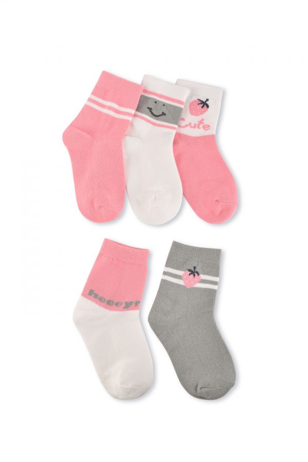 Medias Aves del Plata™ Niños Hello en Rosa y Blanco