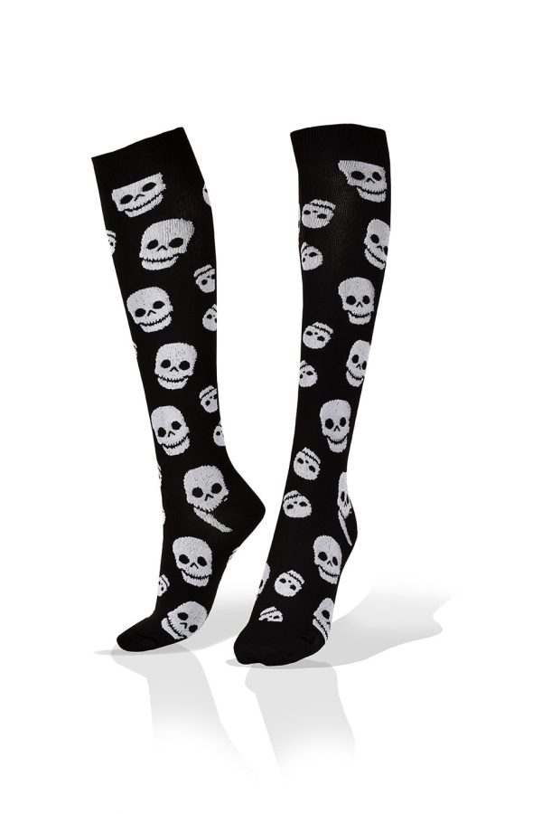 Medias de Compresion Calaveras en Fondo Negro Aves del Plata™