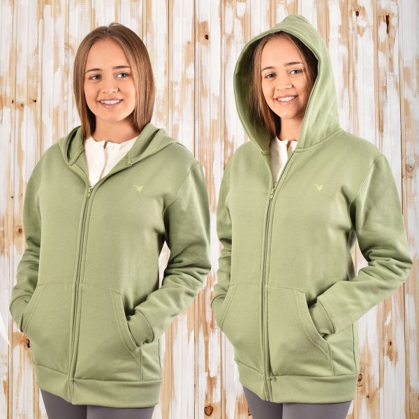 Canguro Campera con Cierre Verde Oliva Claro