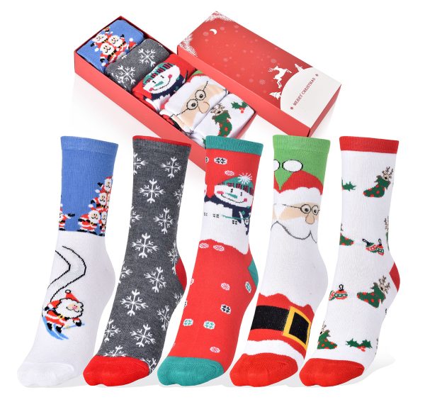 Medias de Navidad en Caja 5 pares