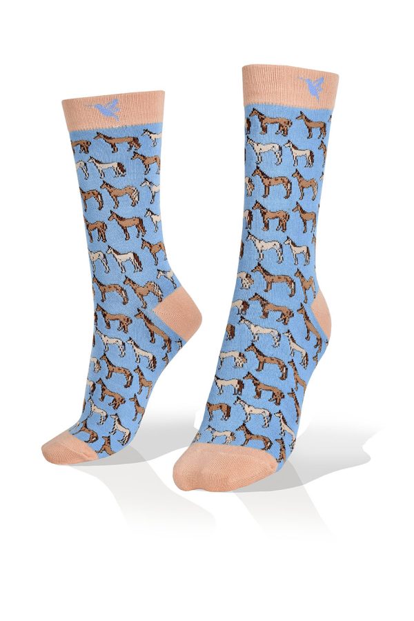 Medias con Caballos en fondo azul