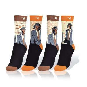 Conjunto de 4 Medias de Perro Salchicha Ejecutivo