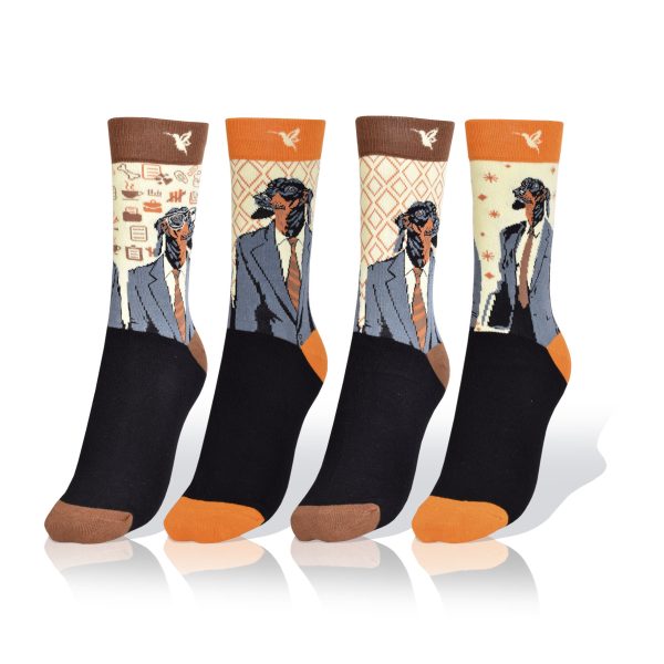 Conjunto de 4 Medias de Perro Salchicha Ejecutivo